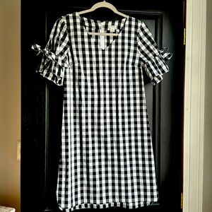 J. Crew Black and White check dress XXS
